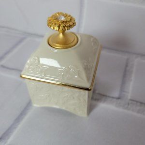 Lenox October Birthstone Box Collection Marigold with Opal Trinket Box